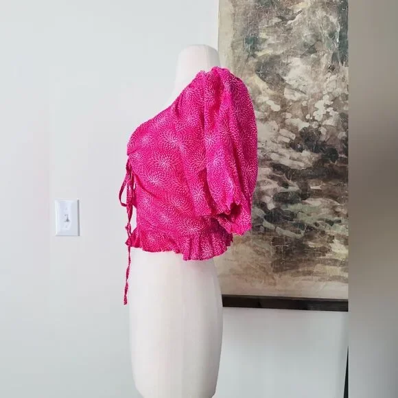 Anthropologie Banjanan Agatha Crop Top in Pink Size Large $185 - Picture 3 of 14